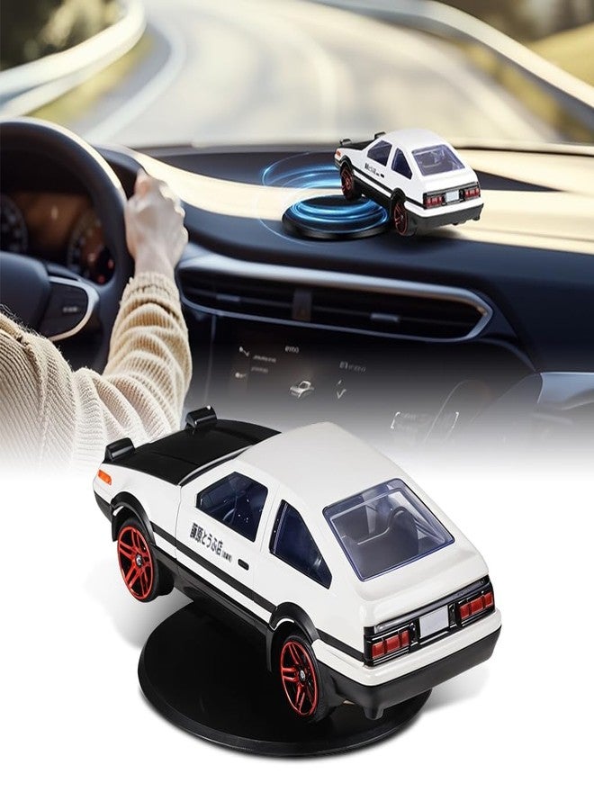LEELICHI AE86 Drift Dashboard Ornament - 360° Rotating Alloy & Plastic Mini Car Model with 3M Adhesive Base - Smooth Spinning Car Decor for Dash, Desk, Gift, Automotive Accessory - Image 1